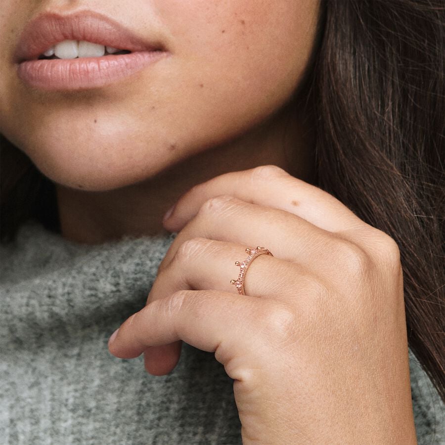 Enchanted 14k Rose Gold Plated Crown Ring