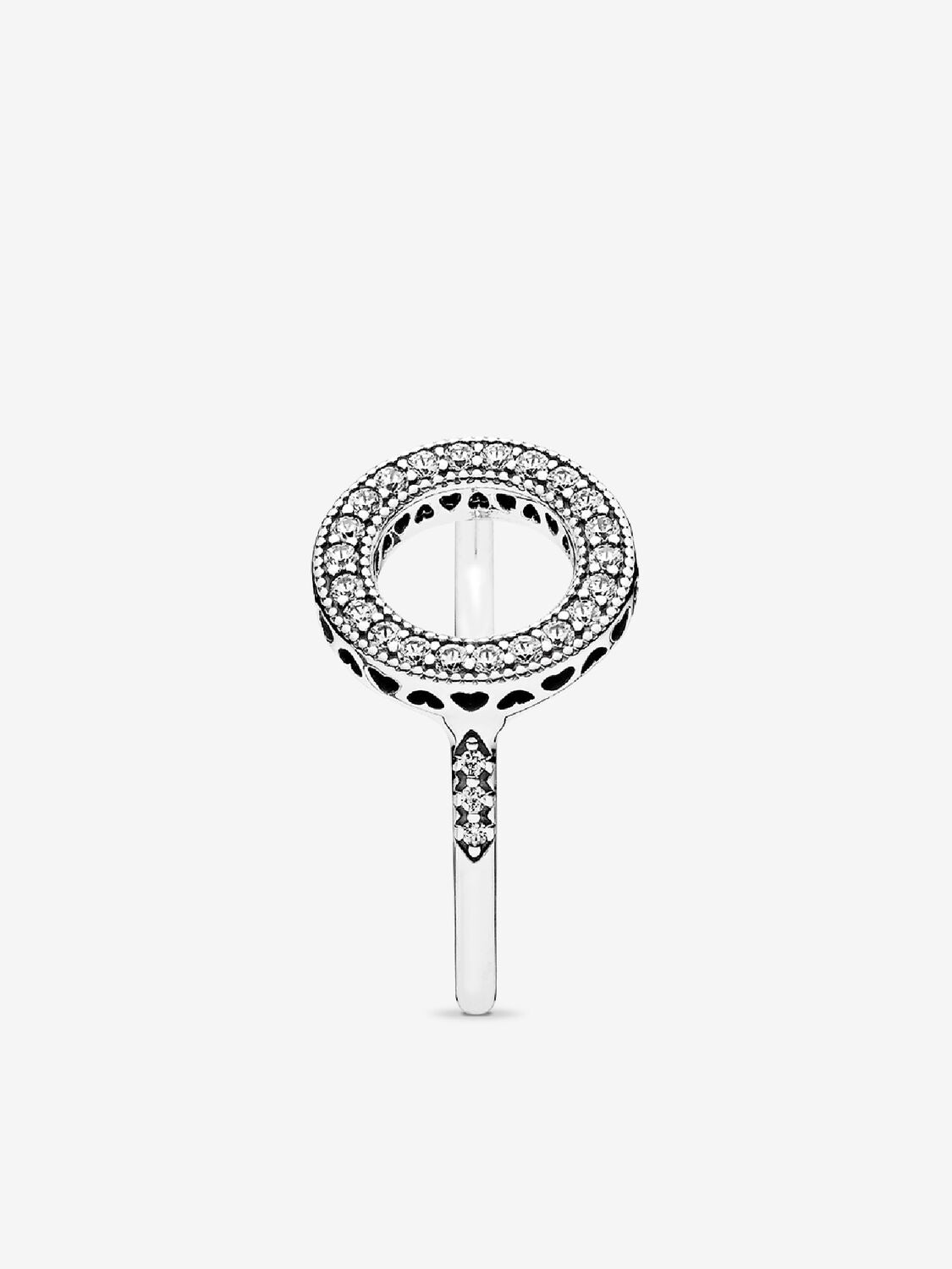 Hearts of Pandora Halo Ring with Clear Zirconia