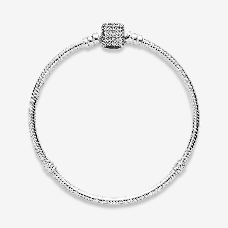 Pandora Moments Sparkling Pavé Clasp Snake Chain Bracelet