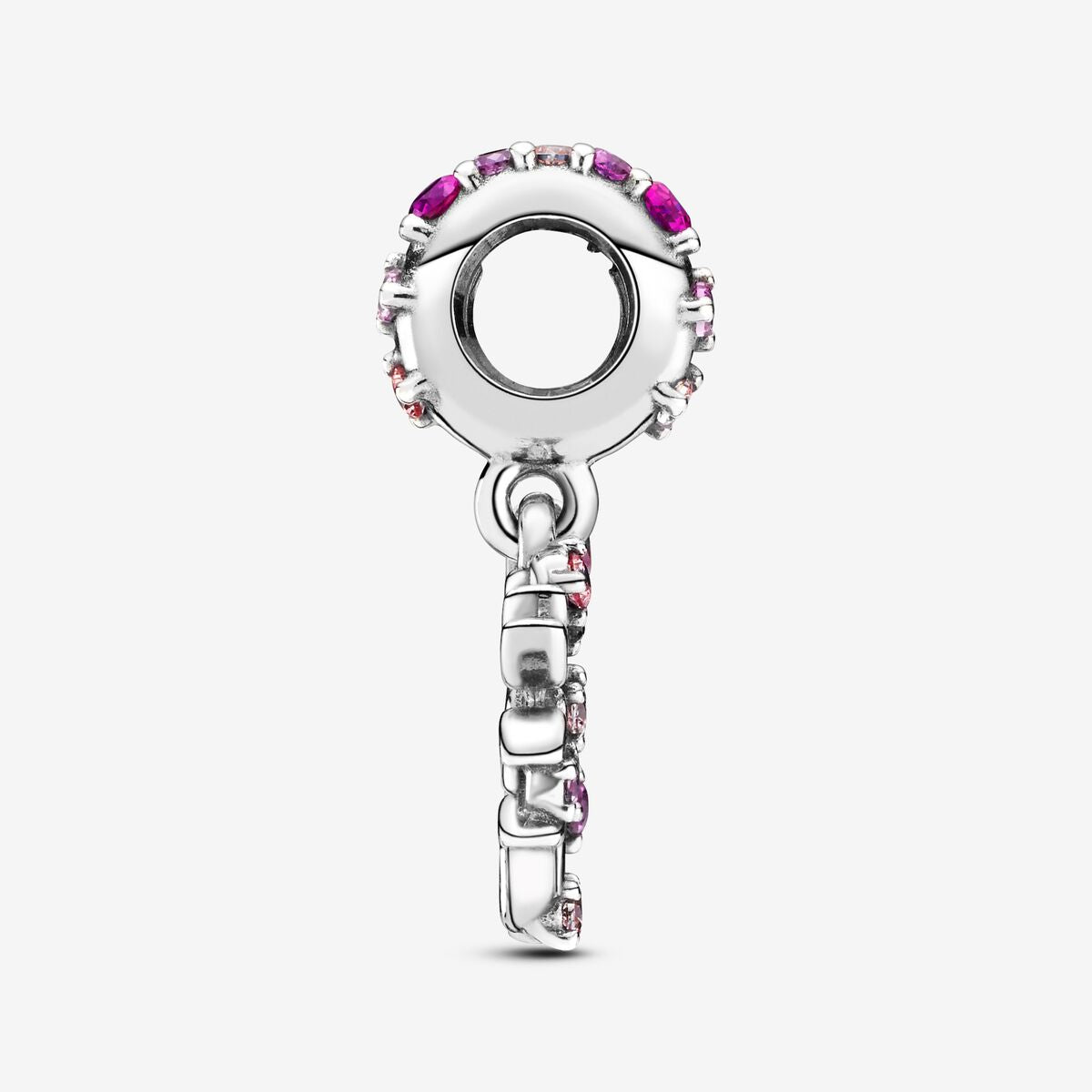 Pink Heart Family Tree Dangle Charm