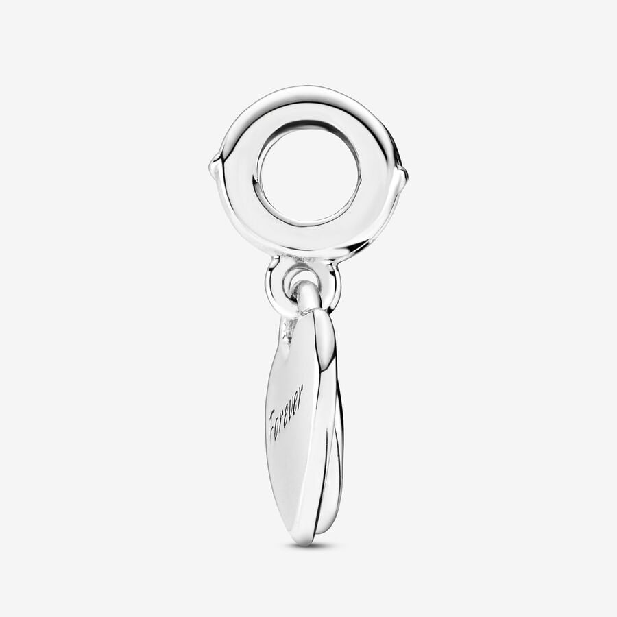 Mother and Daughter Double Heart Split Dangle Charm