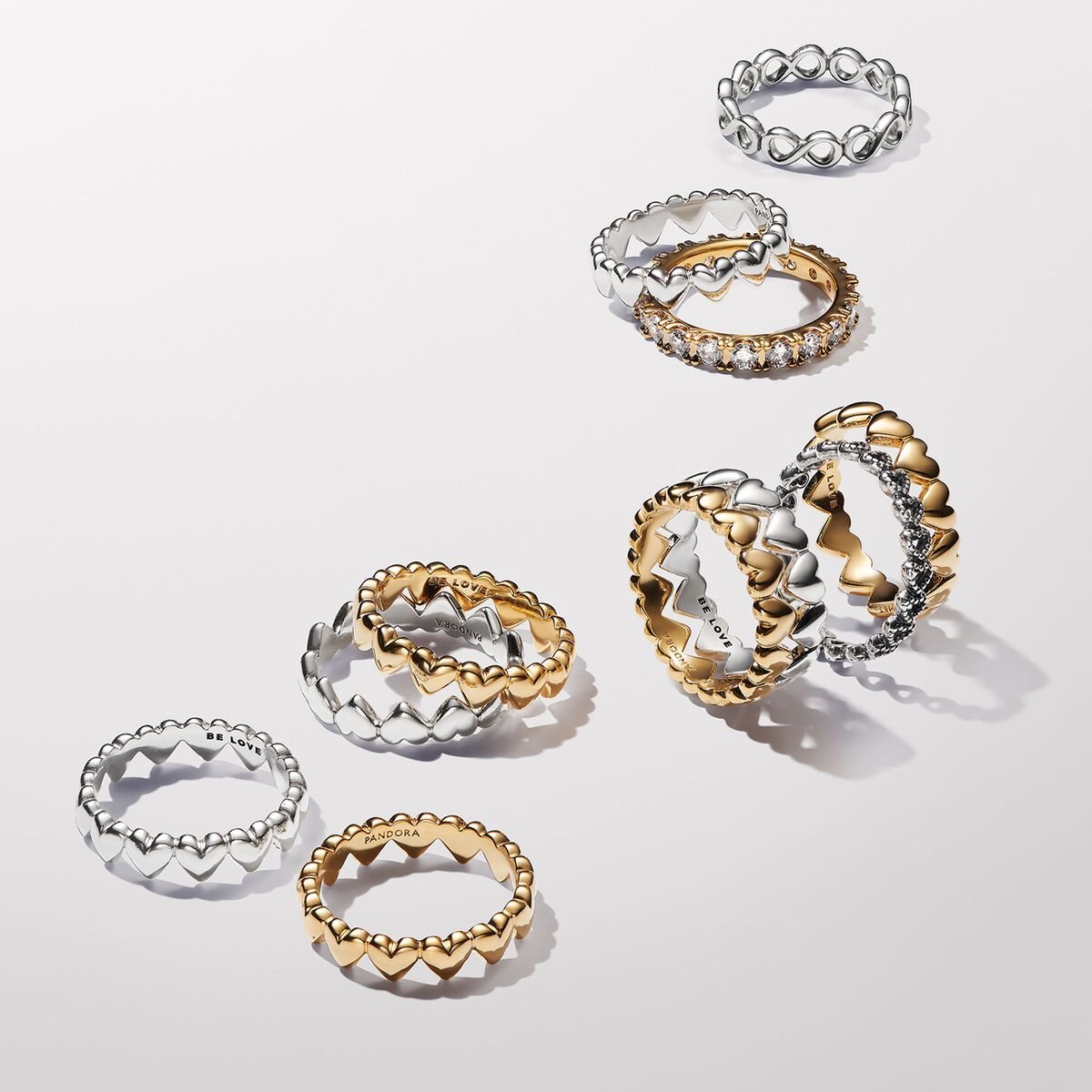 Row of Hearts Ring