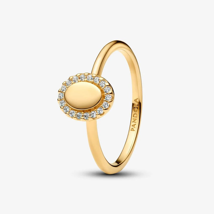 Engravable Oval Halo Ring