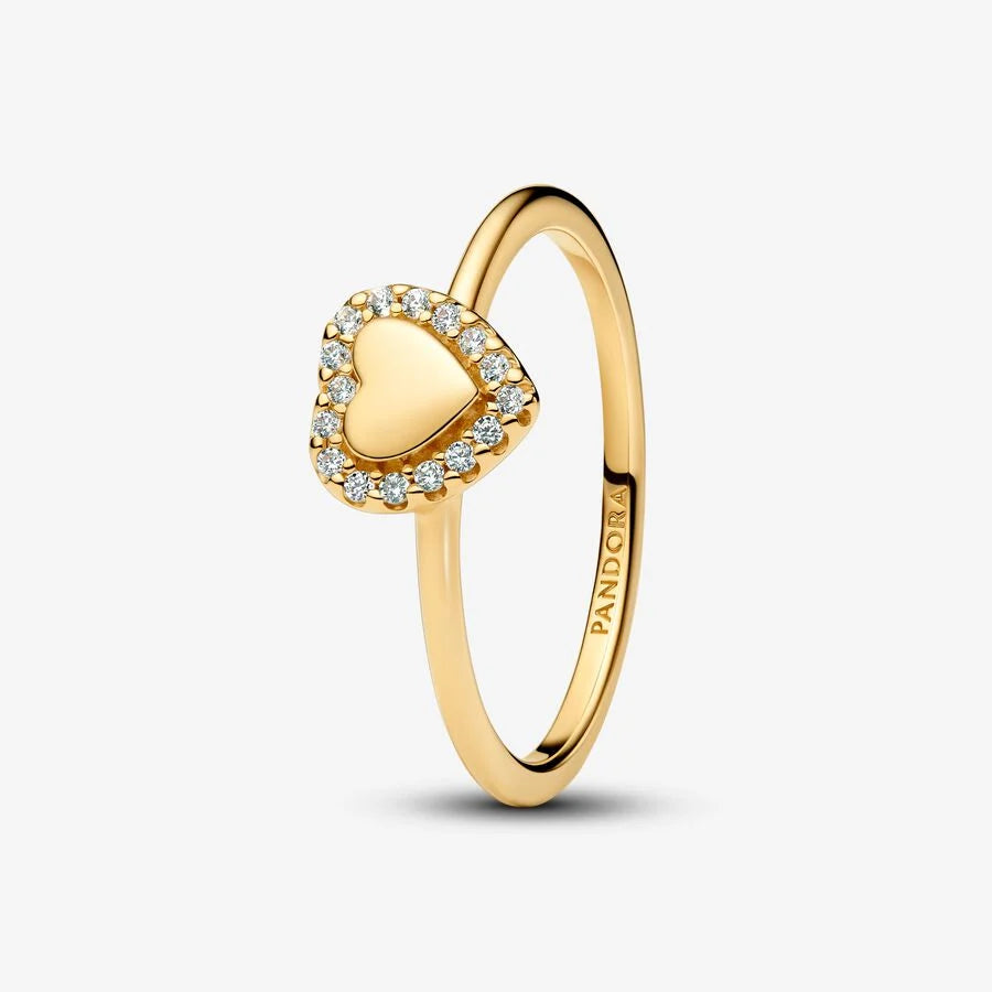 Engravable Heart Halo Ring