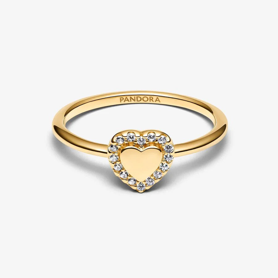 Engravable Heart Halo Ring