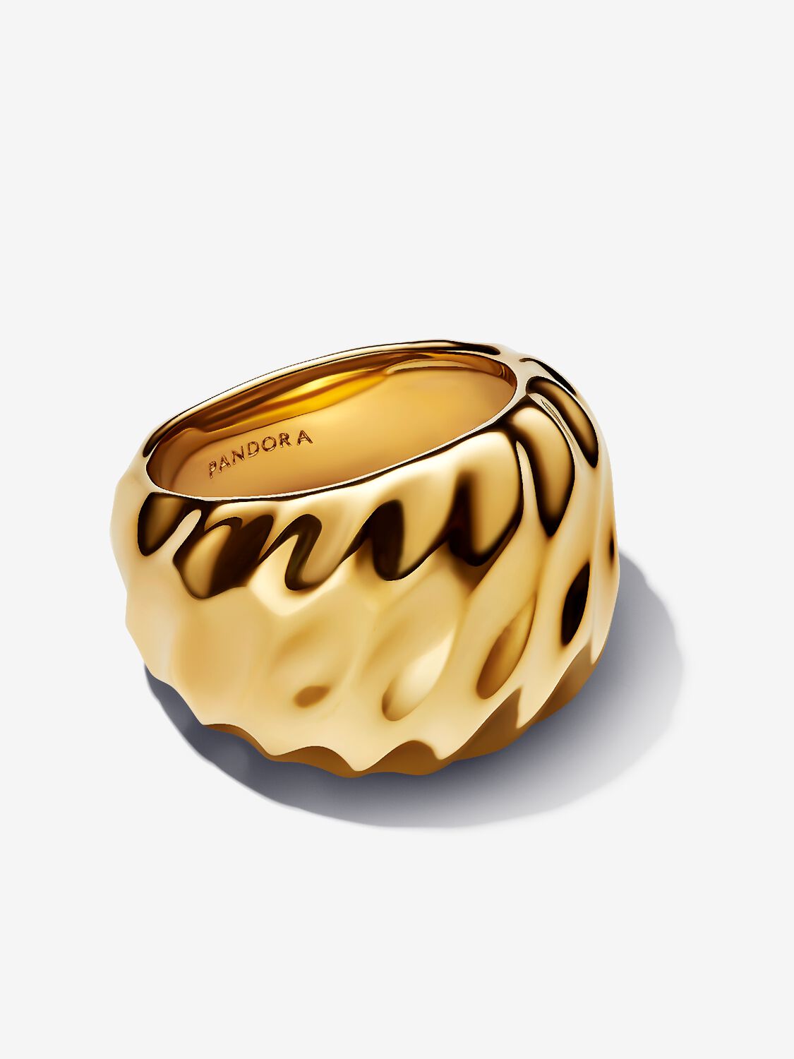 Rippled 14k plated Statement Ring 163884C00 /2025 D