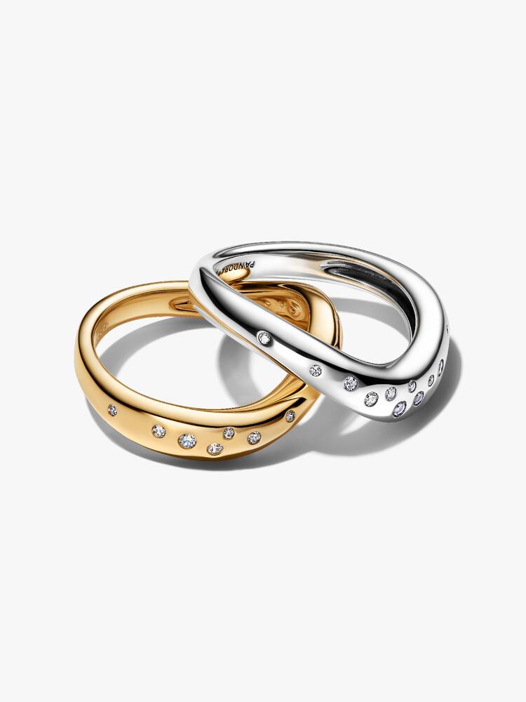 Organically Shaped Two-Tone Stacking Rings Pandora West Africa