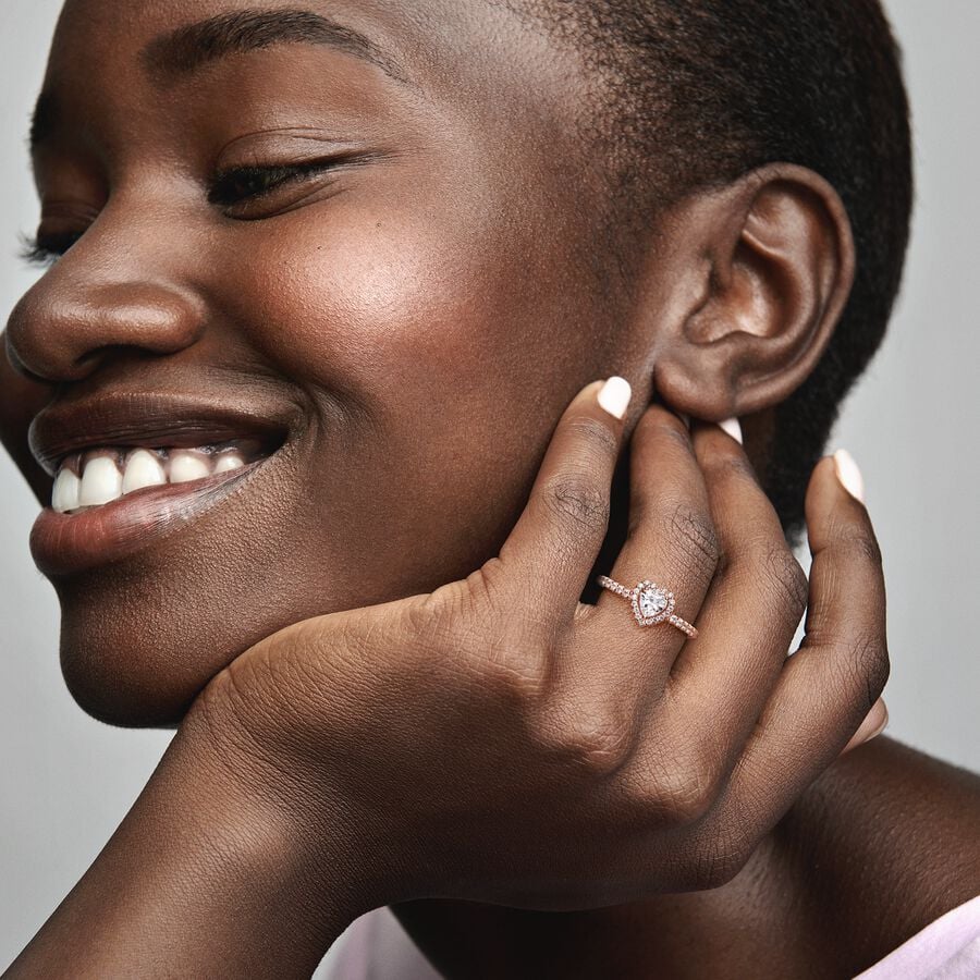 Sparkling Elevated Heart Ring