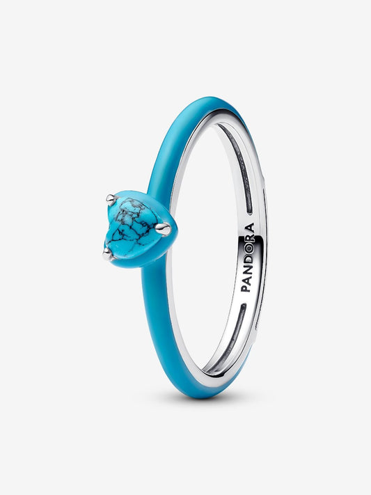 Turquoise-coloured Heart Stone Ring Sterling silver 193828C01-54 /2025 D