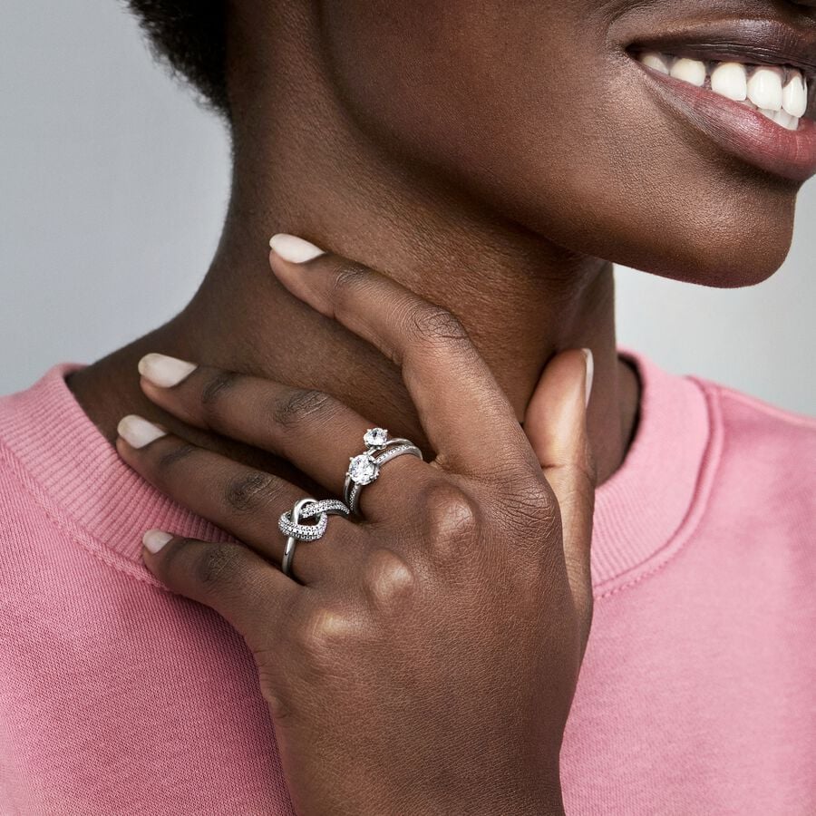 Clear Sparkling Crown Solitaire Ring