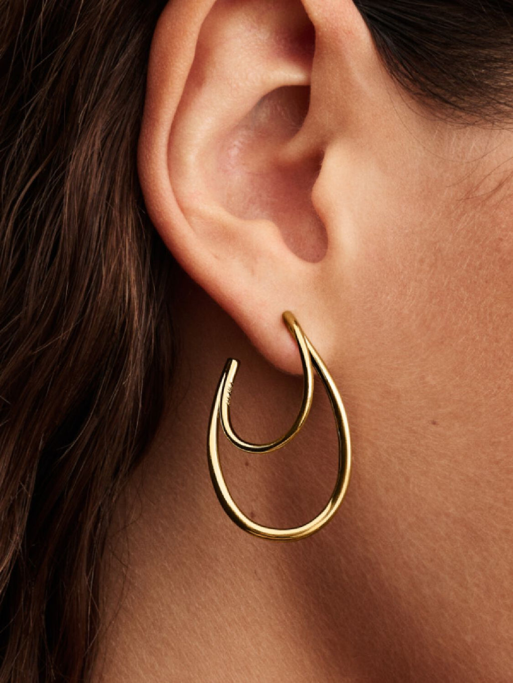 Organically Shaped Double Hoop Earrings