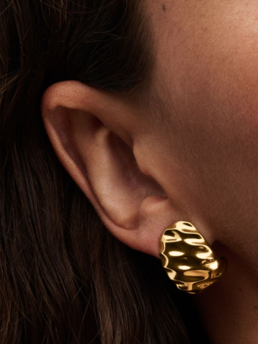 Rippled Wide Hoop Earrings