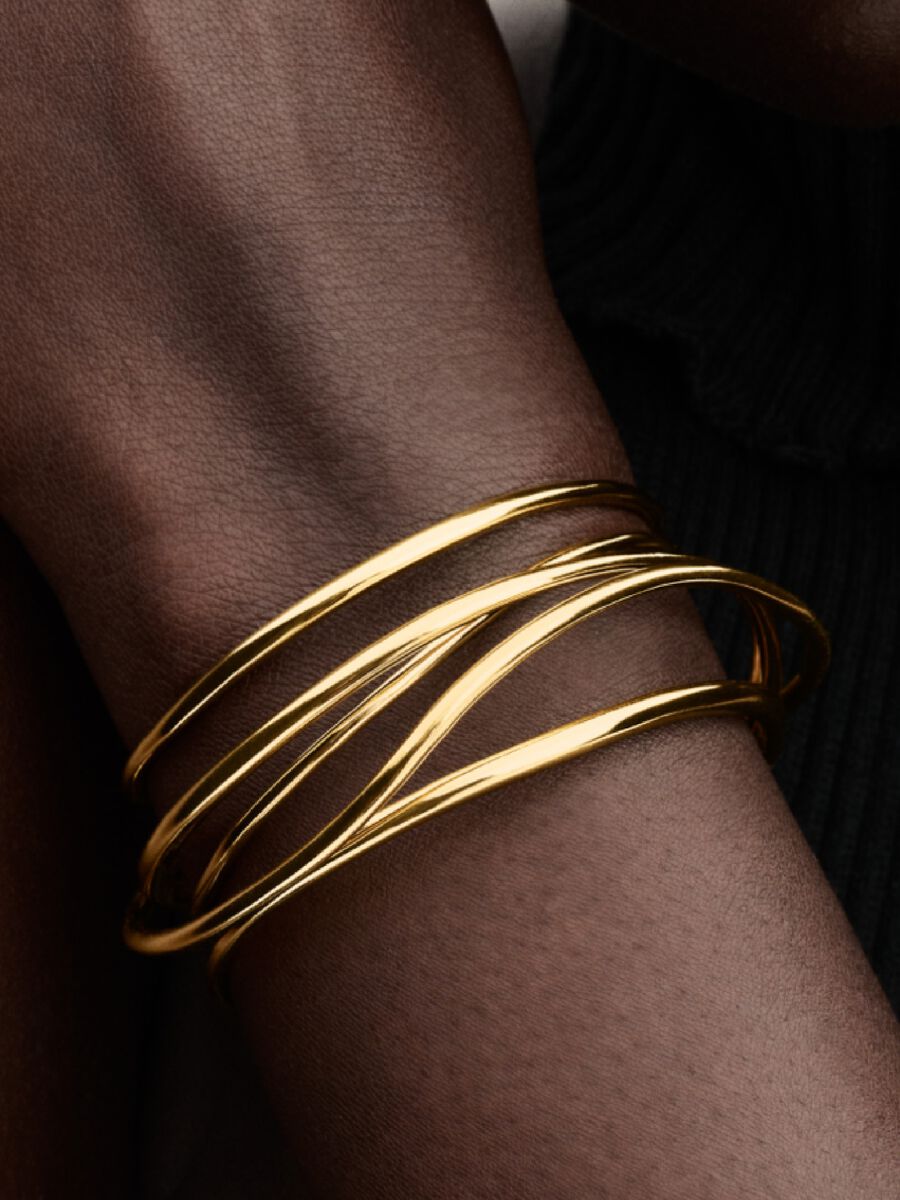 Organically Shaped Wired Open Bangle