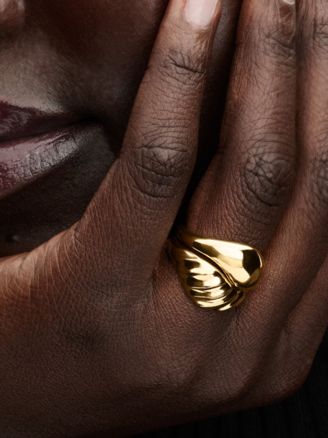 Rippled Stacking Rings 14k gold plating 163832C00 /2025 D