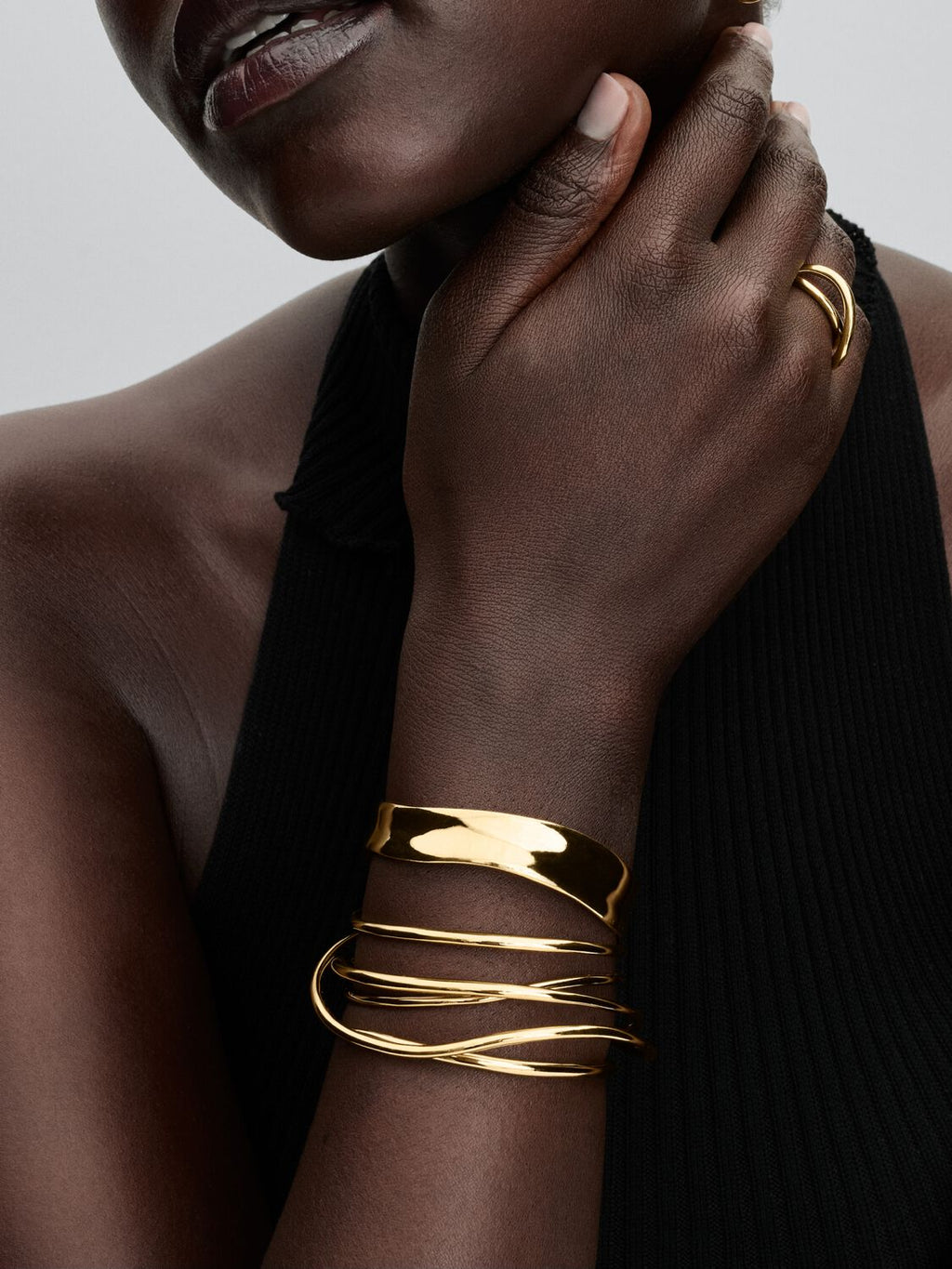 Organically Shaped Wired Open Bangle