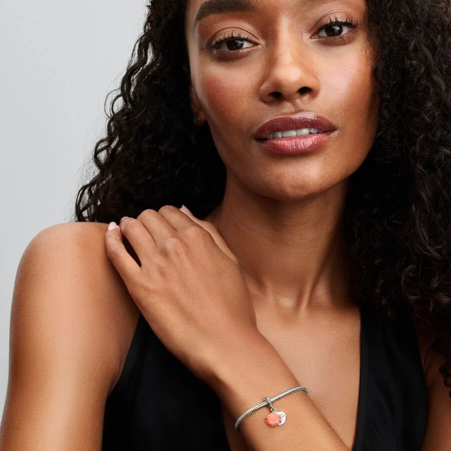 Coral-coloured Shell Double Dangle Charm