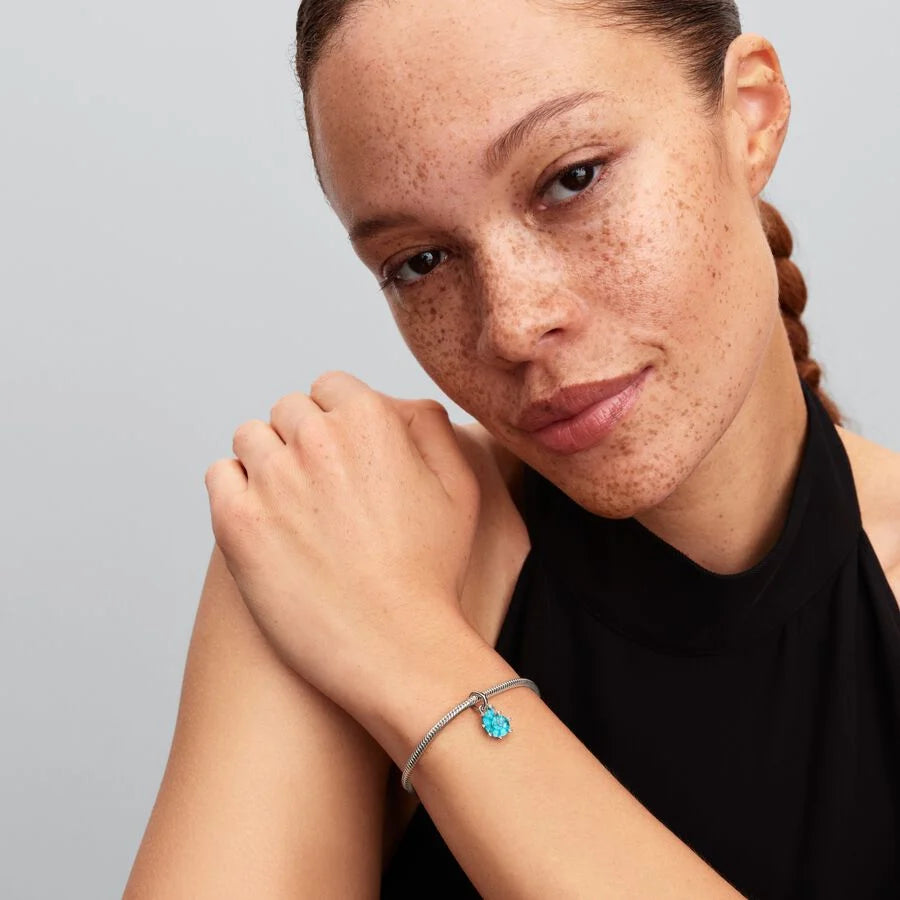 Blue Murano Glass Sea Snail Dangle Charm