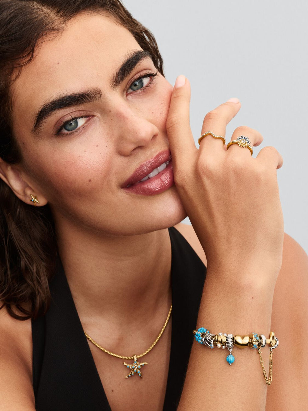 Starfish 14k gold-plated stud earrings