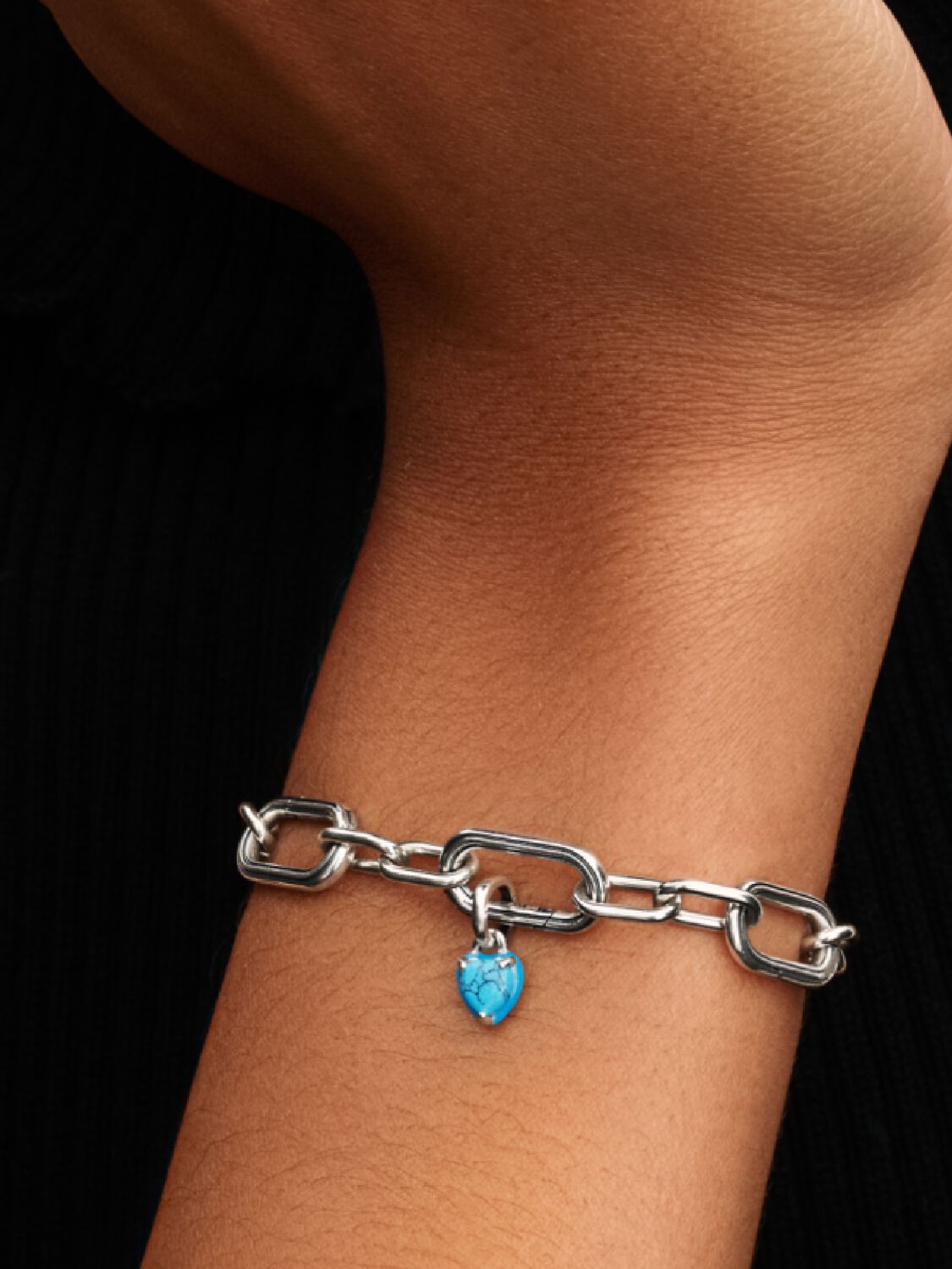 Turquoise-coloured Heart Mini Dangle Charm