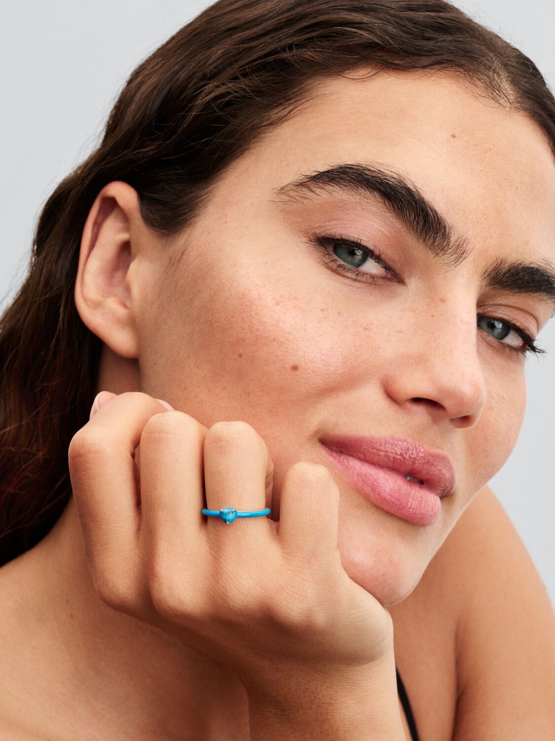 Turquoise-coloured Heart Stone Ring Sterling silver 193828C01 /2025 D