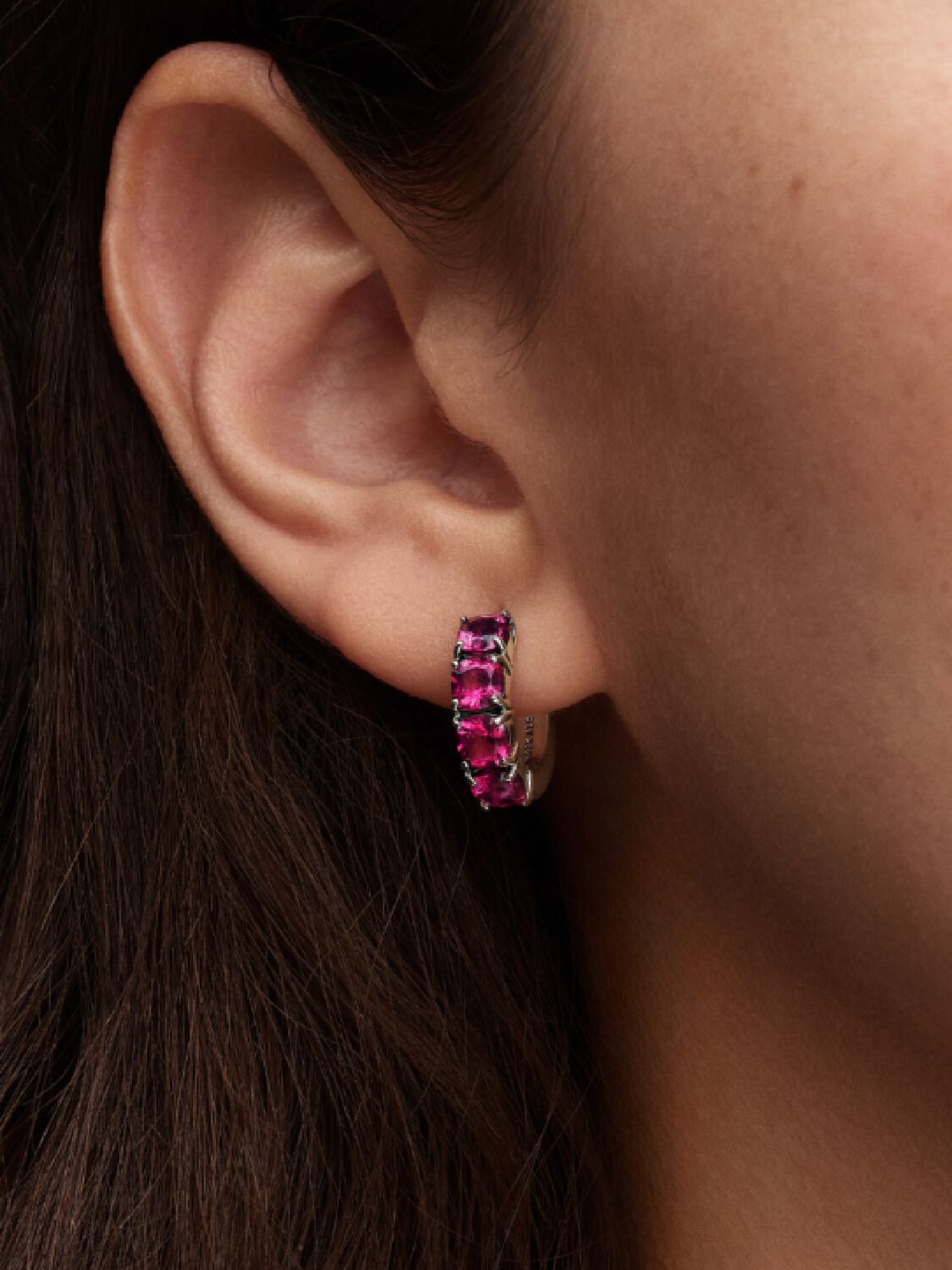 Pink Hoop Earrings Sterling silver 293851C02