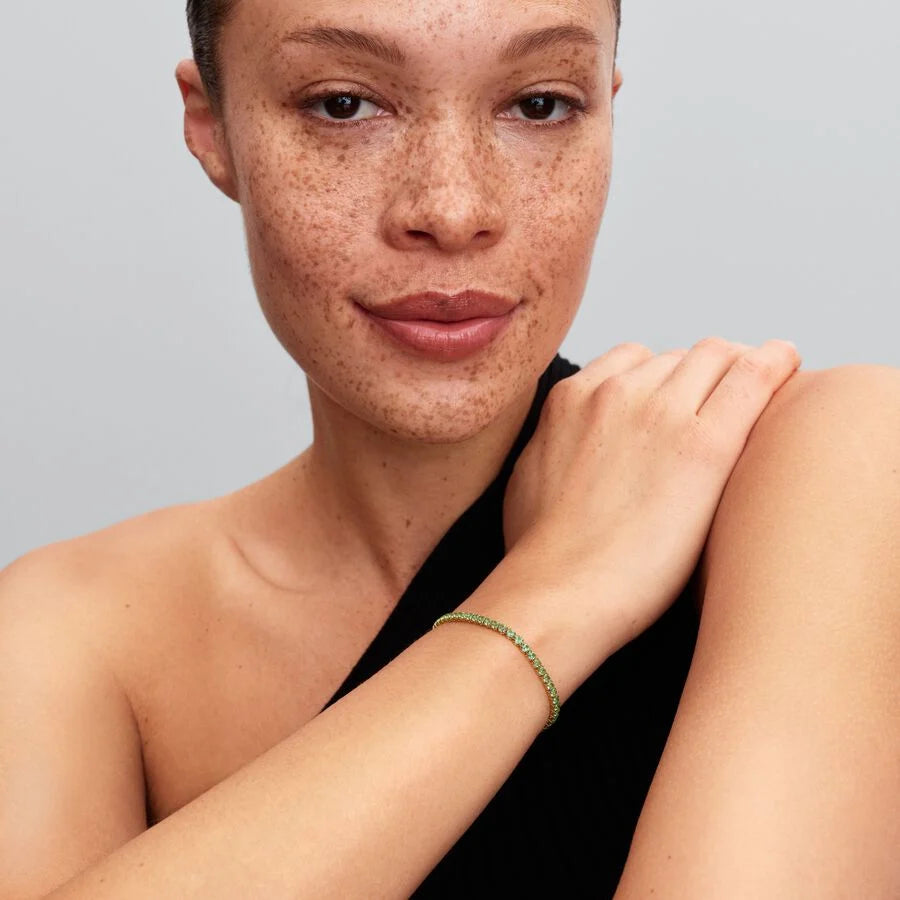 Sparkling Green Tennis Bracelet 14k gold plating 561469C02 /2025 D