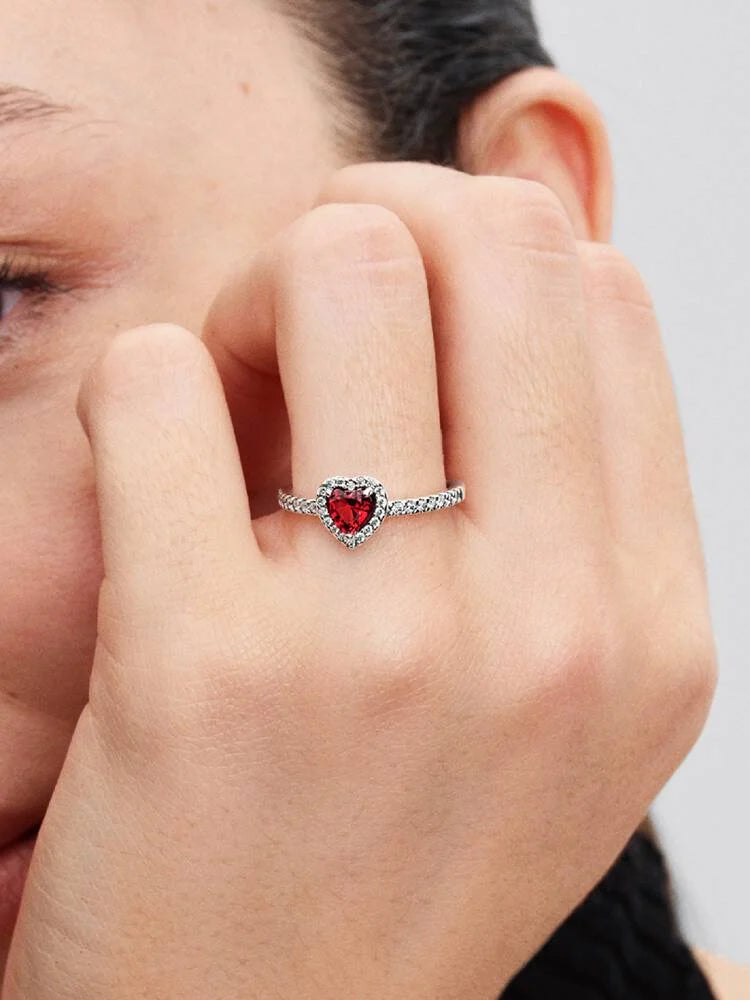 Elevated Red Heart Ring Pandora West Africa