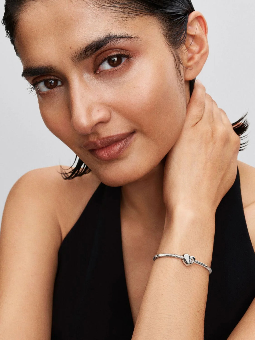 Engravable Clear Stone Heart Charm