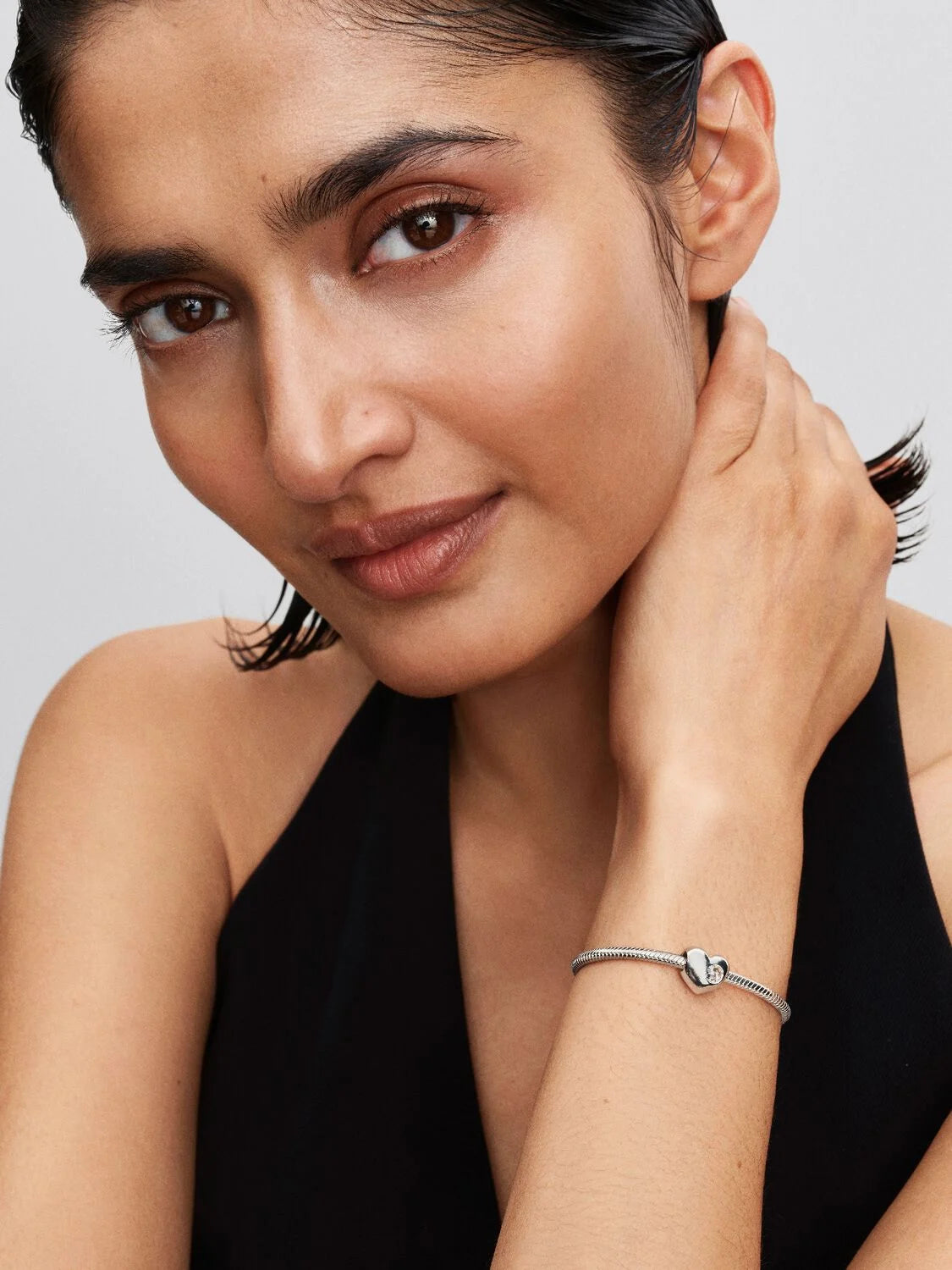 Engravable Clear Stone Heart Charm