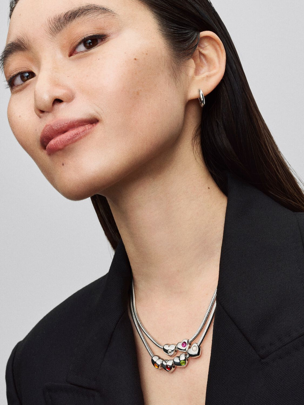 Engravable Clear Stone Heart Charm