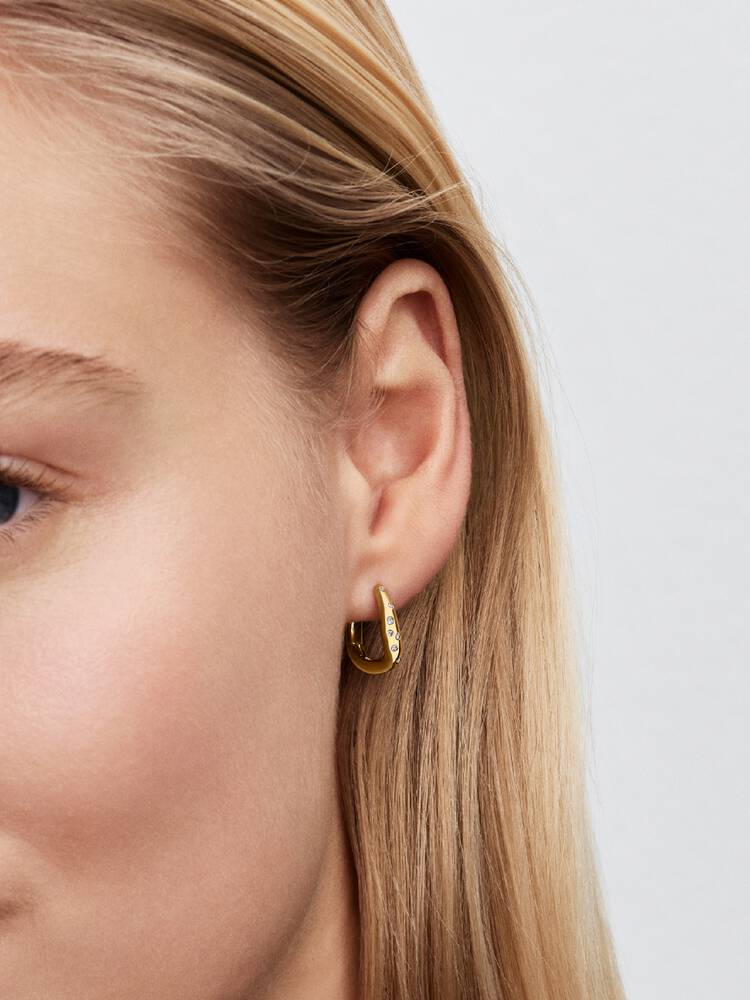 Organically Shaped Stone-Set Hoop Earrings Pandora West Africa