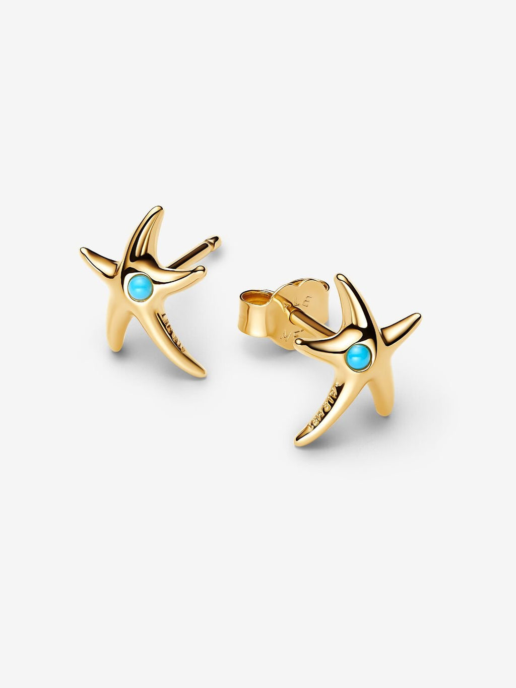 Starfish 14k gold-plated stud earrings