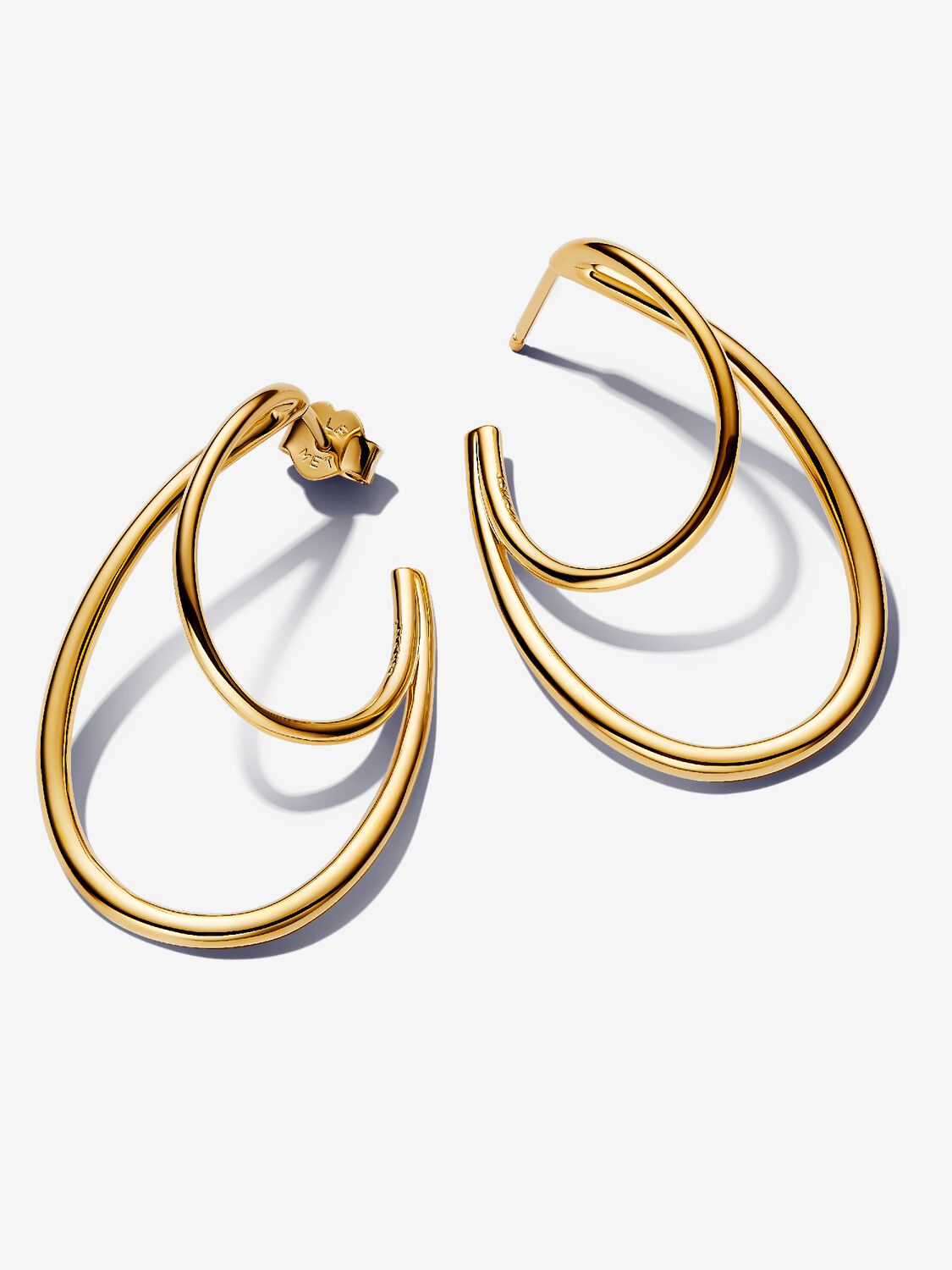 Organically Shaped Double Hoop Earrings