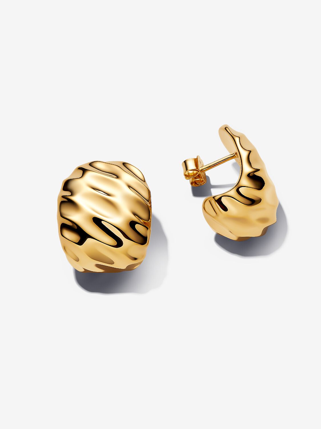 Rippled Wide Hoop Earrings