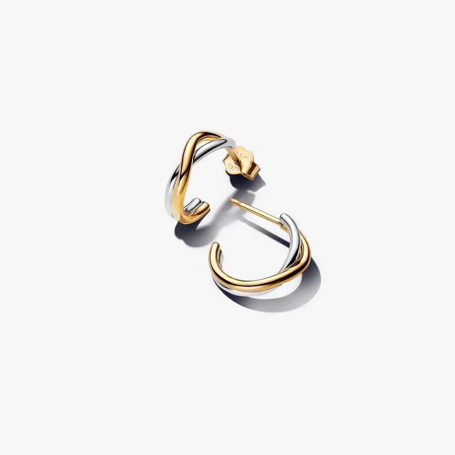 Organically Shaped Two-tone Open Hoop Earrings 263880C00 /2025 D