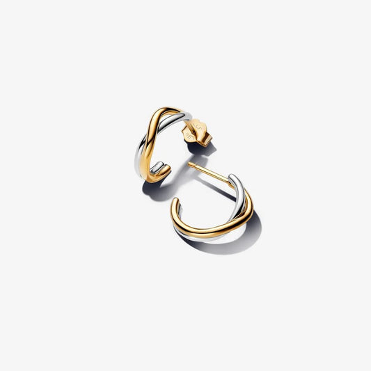 Organically Shaped Two-tone Open Hoop Earrings 263880C00 /2025 D