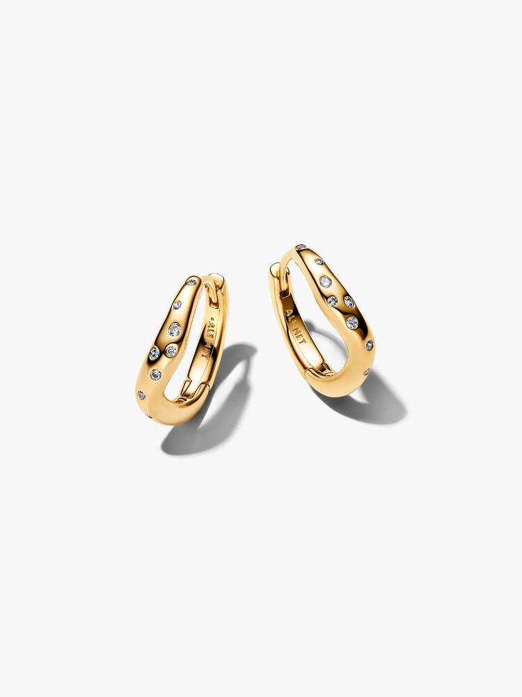 Organically Shaped Stone-Set Hoop Earrings Pandora West Africa