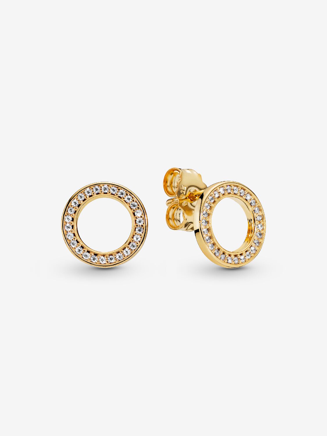 Sparkling Circle Stud Earrings