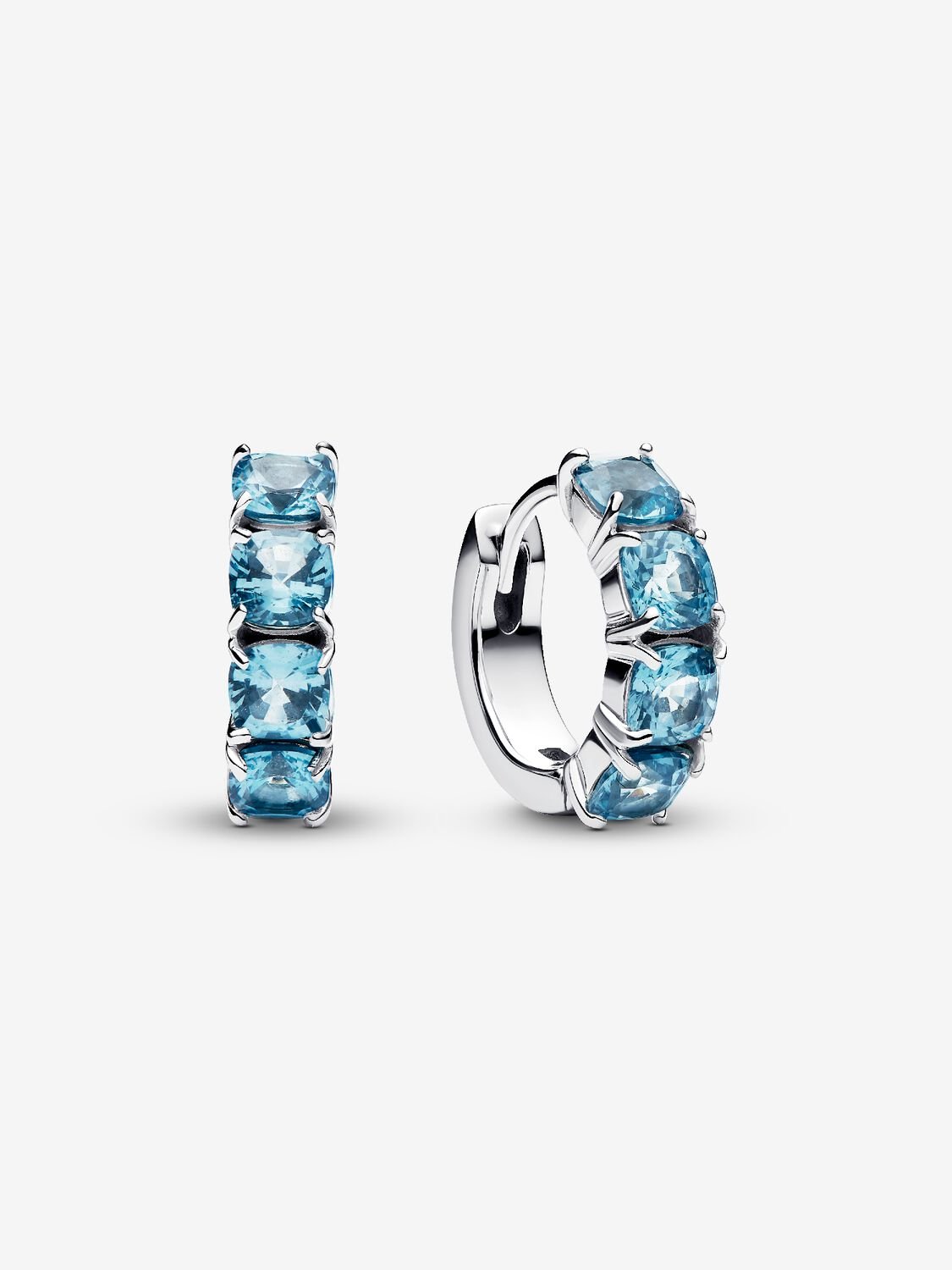Light Blue Hoop Earrings Sterling silver