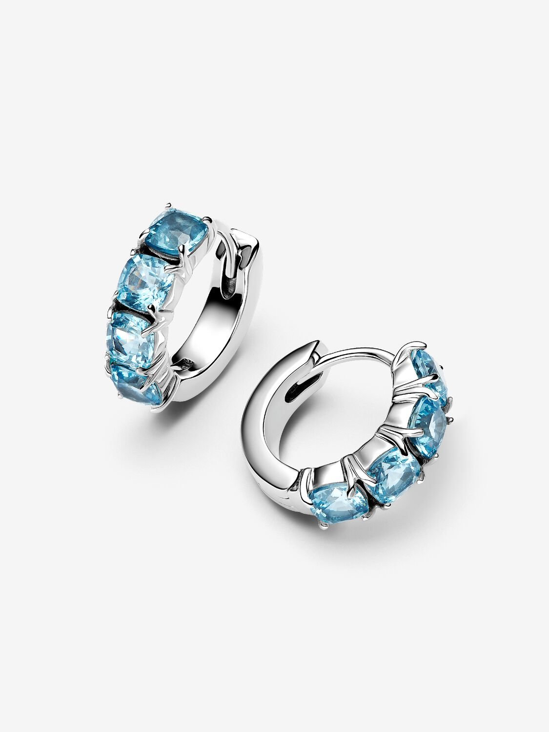 Light Blue Hoop Earrings Sterling silver