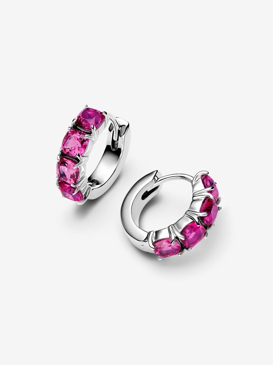 Pink Hoop Earrings Sterling silver 293851C02