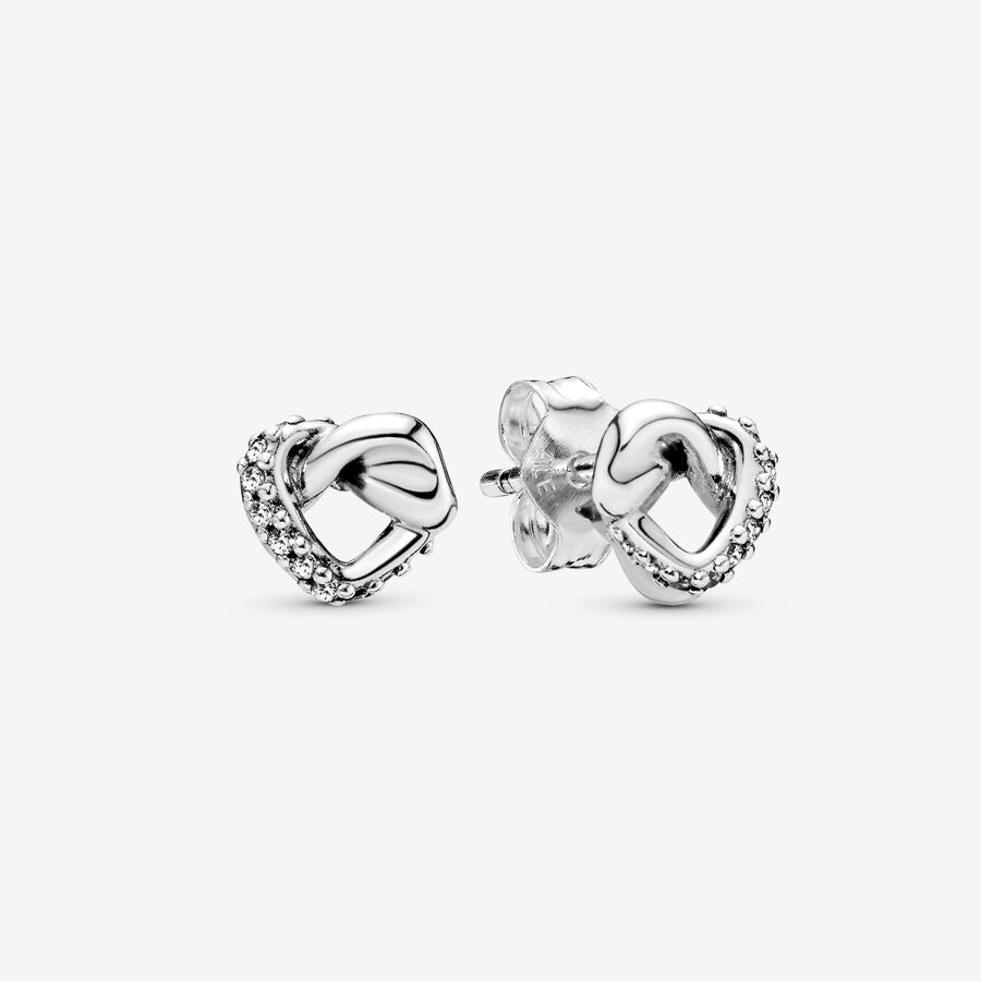 SALE - Knotted hearts silver stud