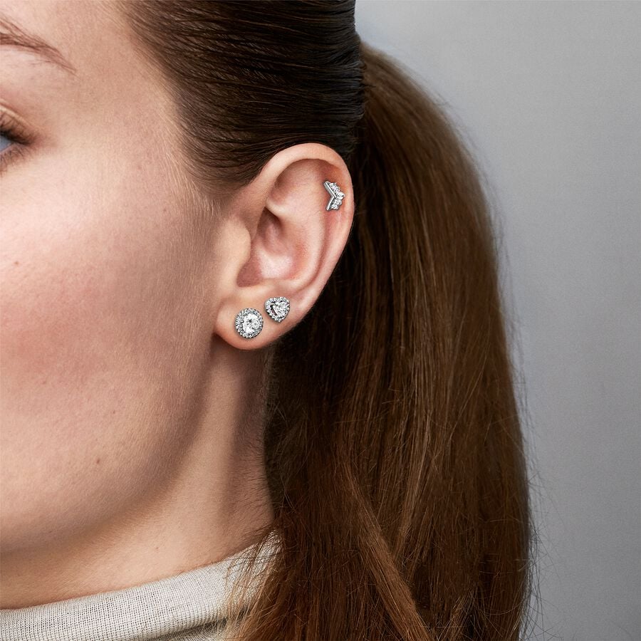 Elevated Heart Stud Earrings