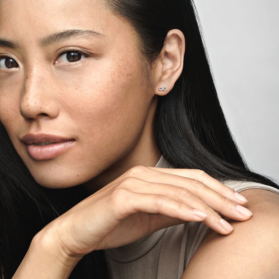 Sparkling Infinity Stud Earrings