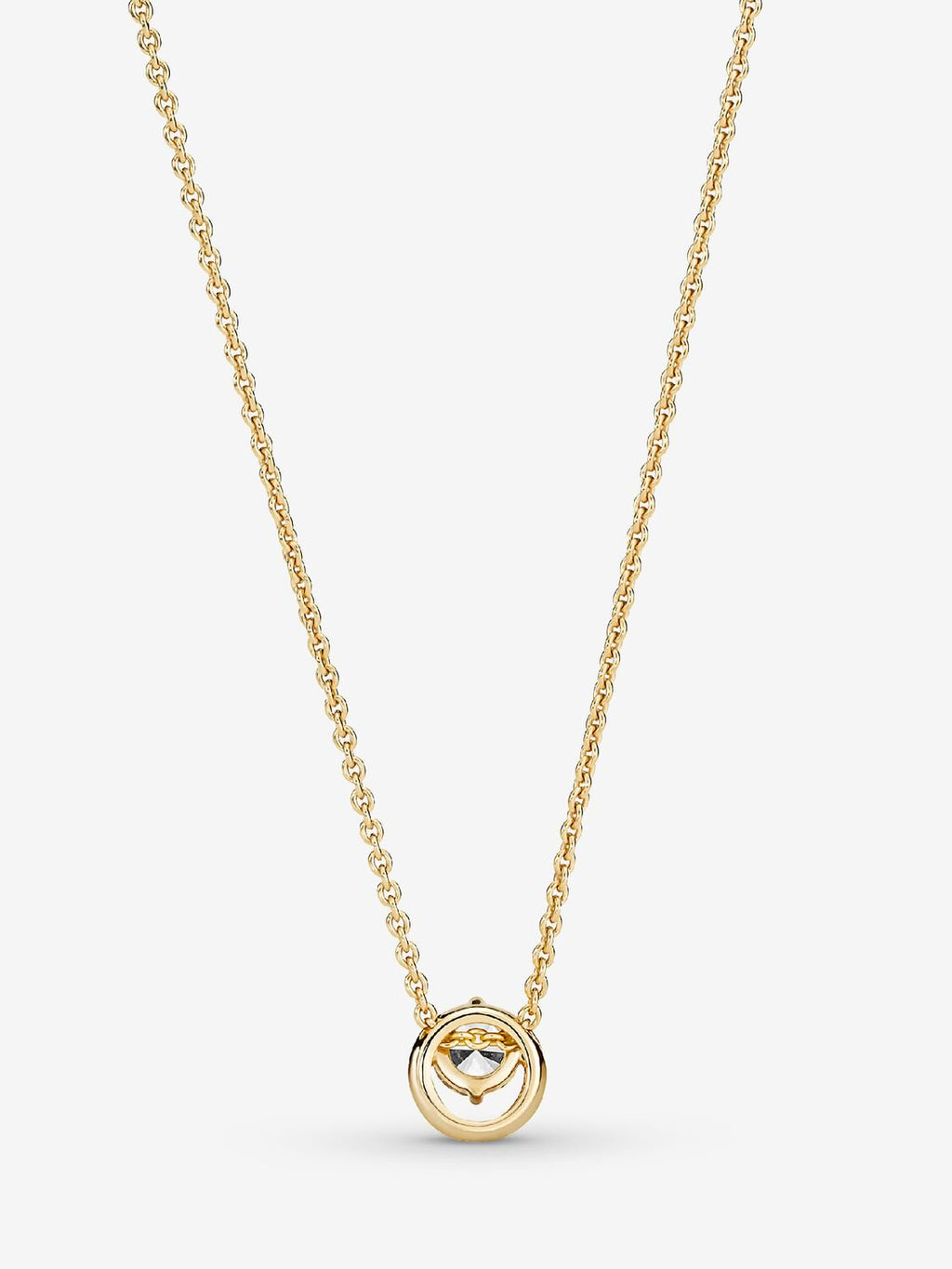 Sparkling Round Halo Pendant Collier Necklace