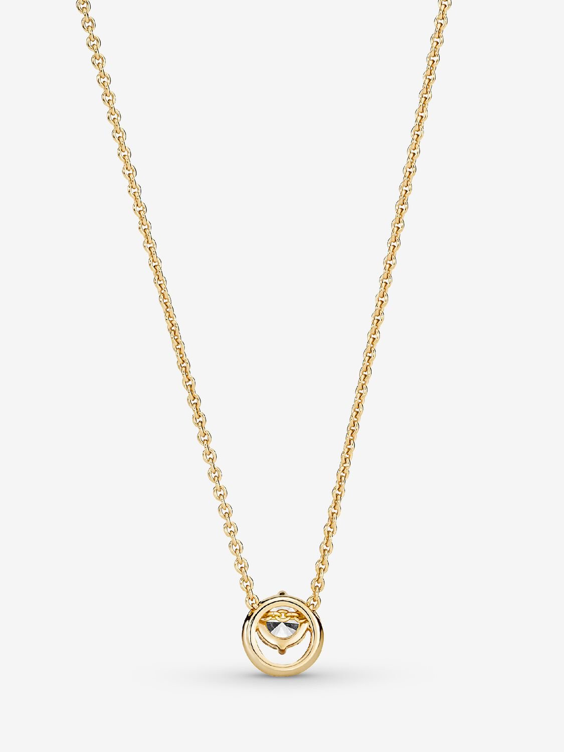 Sparkling Round Halo Pendant Collier Necklace