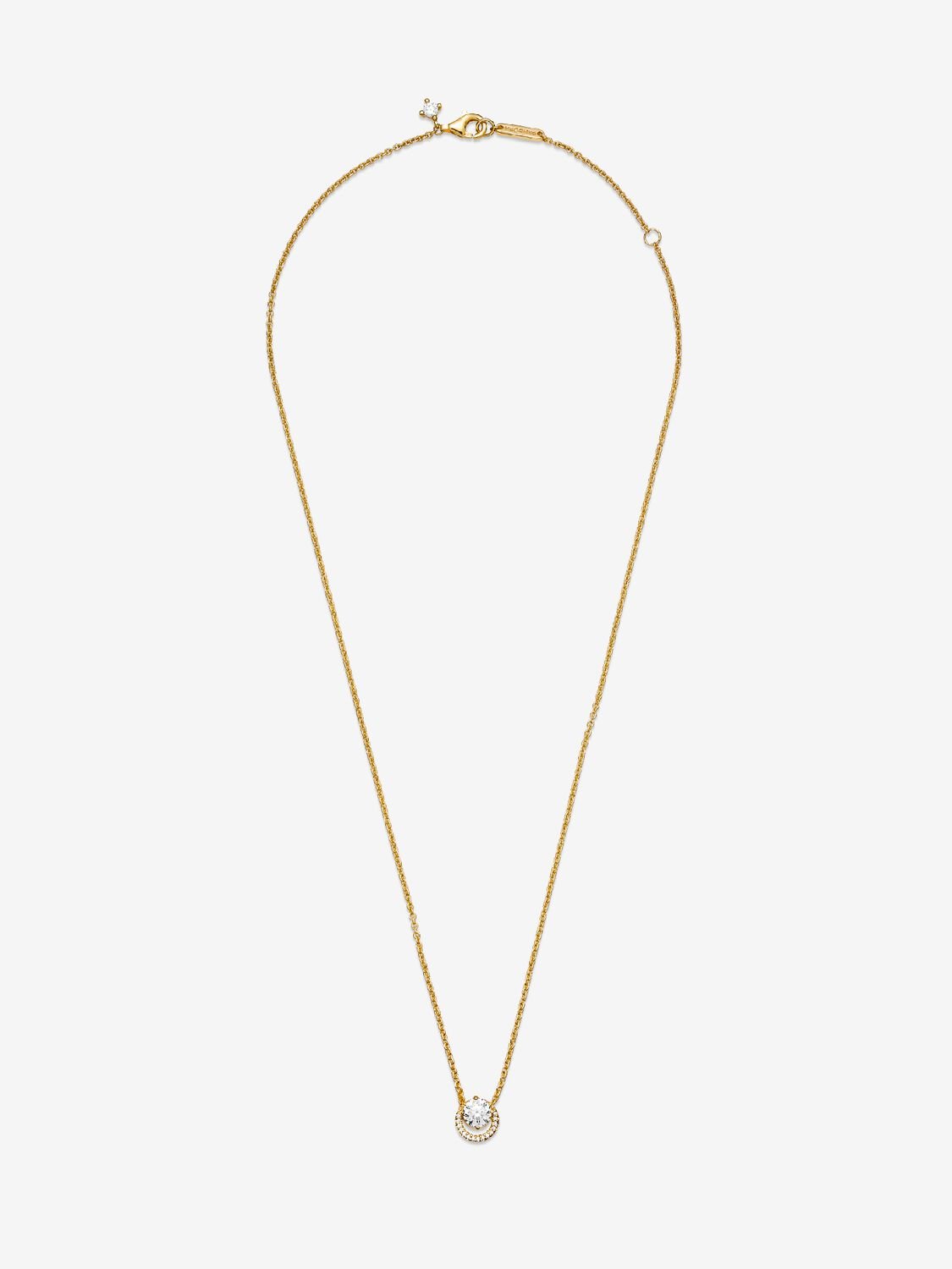 Sparkling Round Halo Pendant Collier Necklace