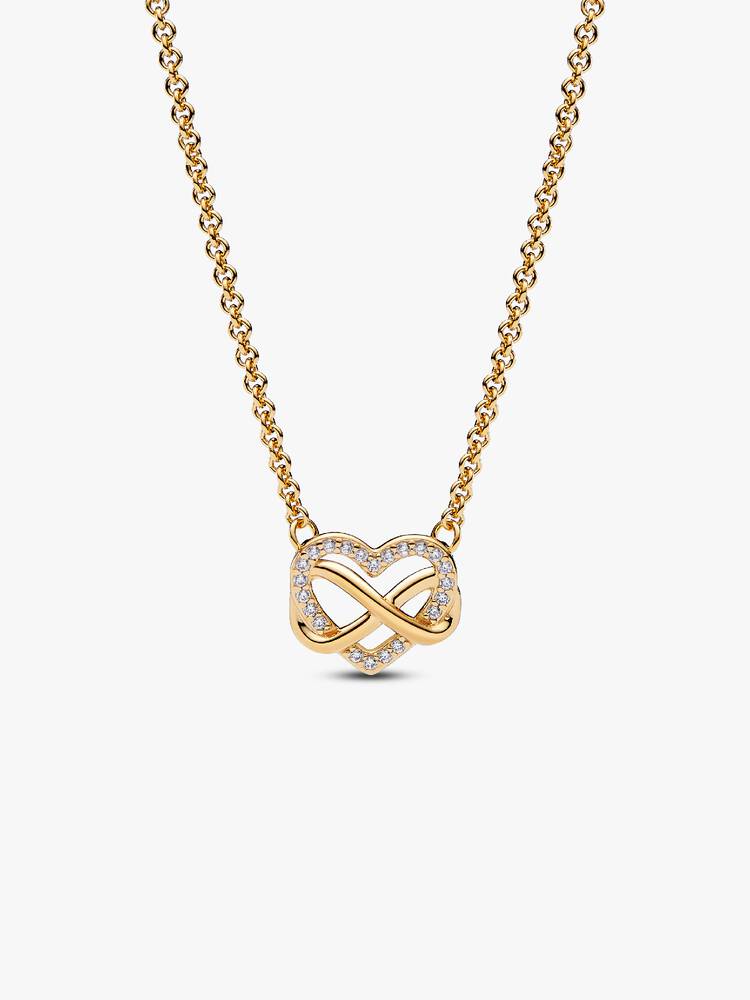 Sparkling Infinity Heart Collier Necklace
