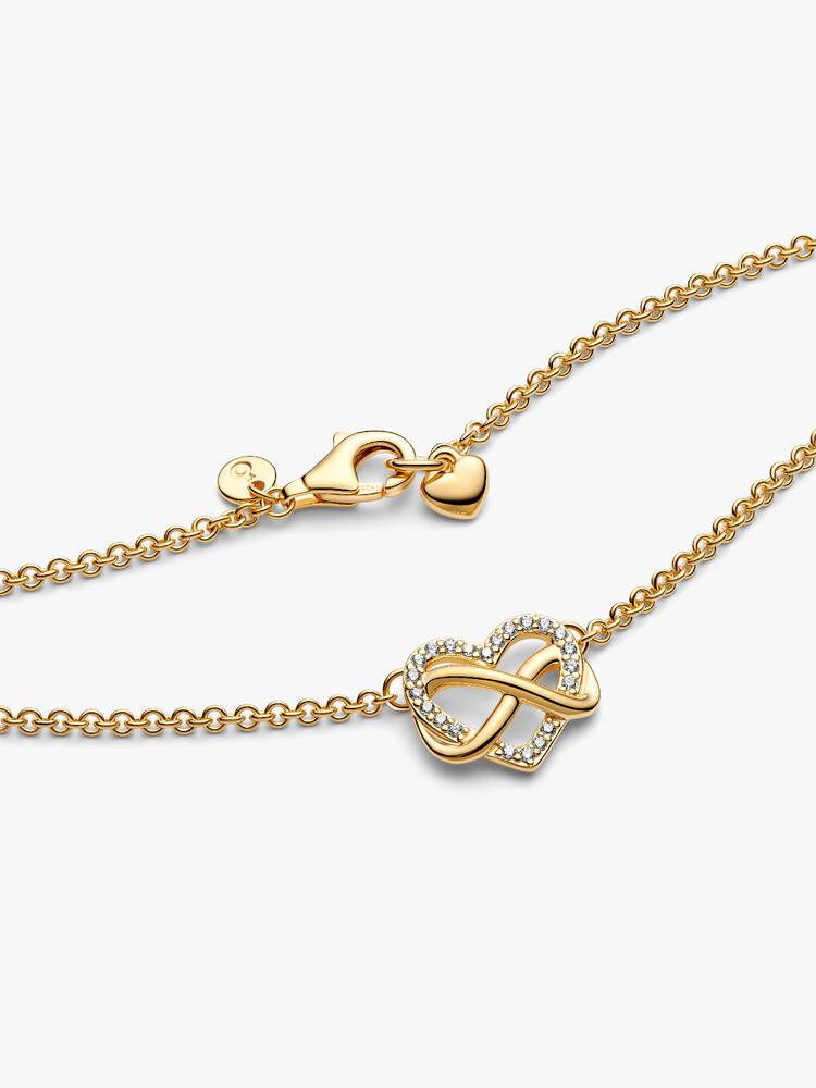 Sparkling Infinity Heart Collier Necklace