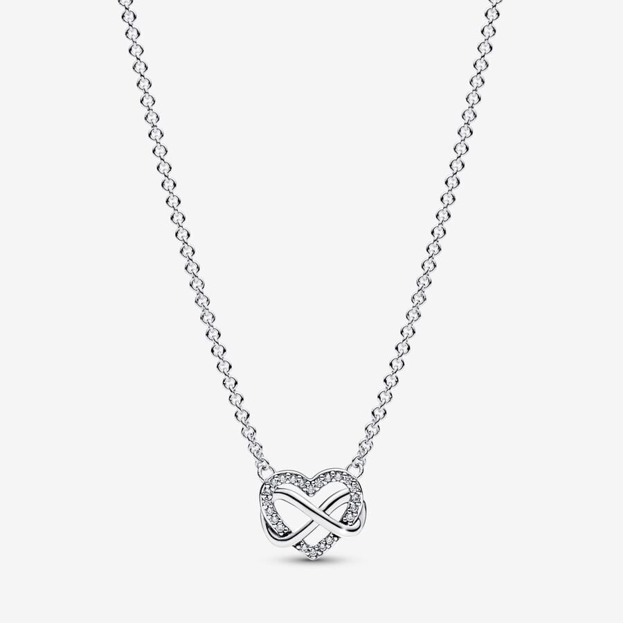 Sparkling Infinity Heart Collier Necklace